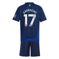 Maglia Calcio Manchester United Alejandro Garnacho #17 Seconda Divisa Bambino 2024-25 Manica Corta (+ pantaloncini)